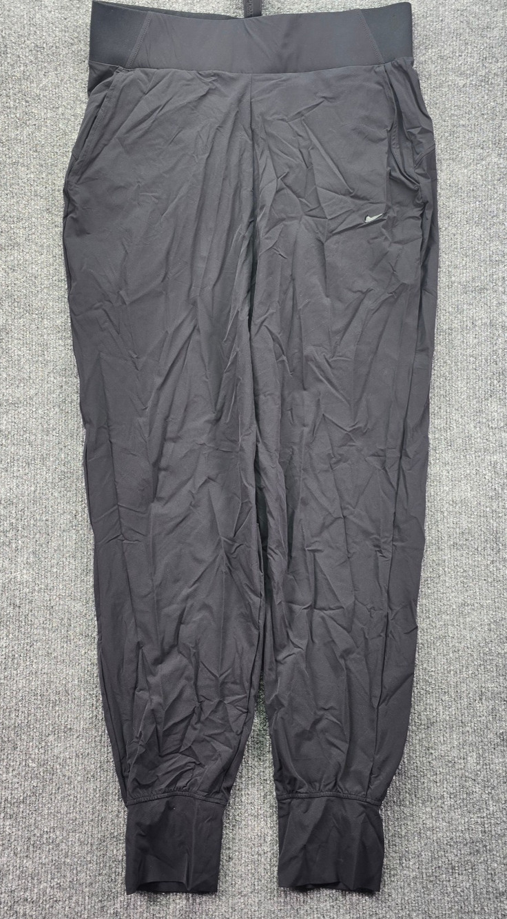 Nike Dri Fit Bliss Lux Training Pants Womens Medium Black Nylon Stretch Joggers